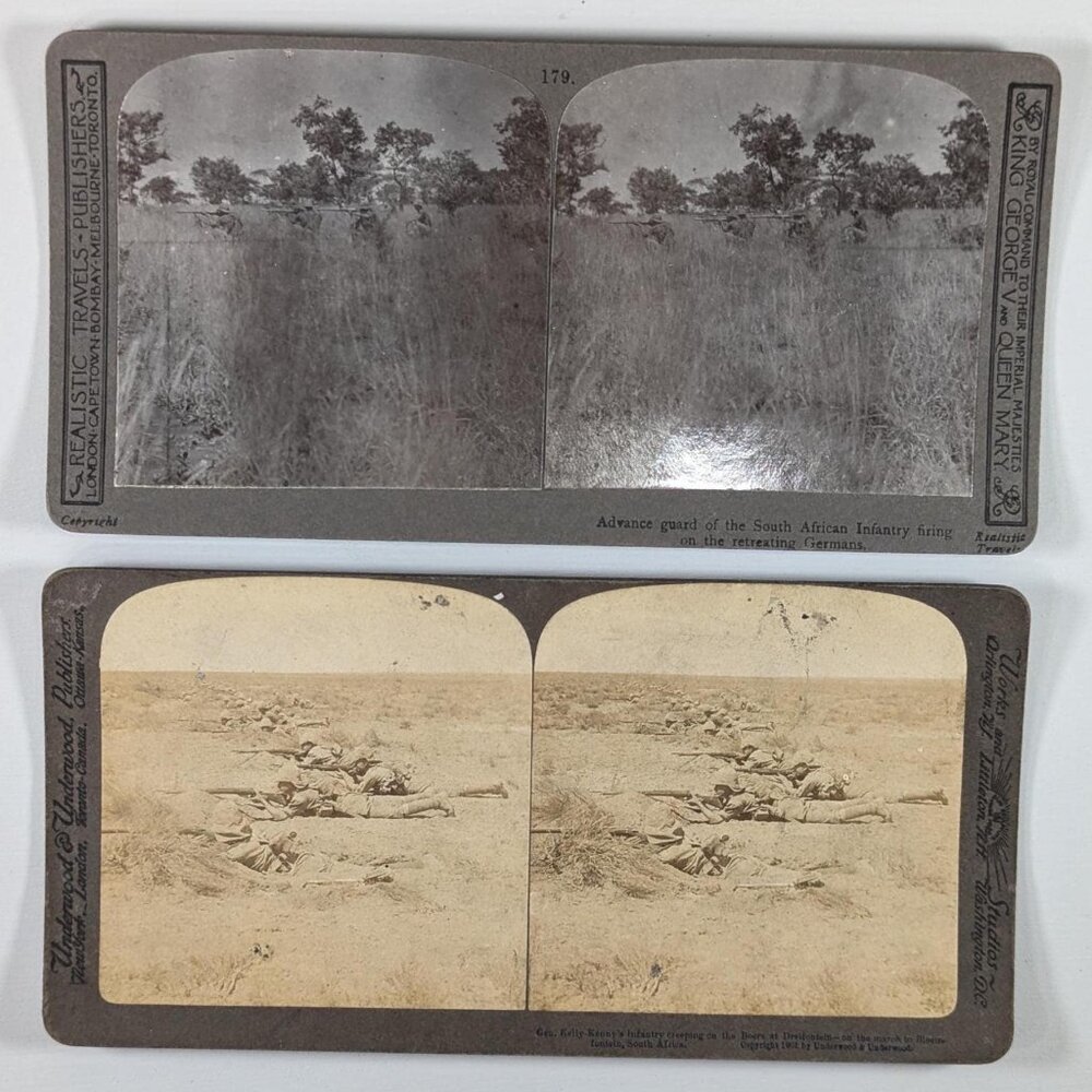 Antique 1901 Boer War Stereoscopic Cards Realistic Travels / Underwood &